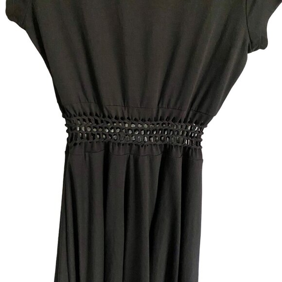 Love Fire Black Short Sleeve Dress Eyelet Waist Cutout Detail Junior's Large - Picture 7 of 11